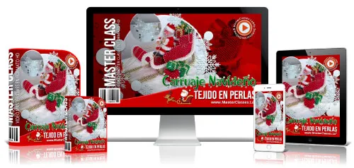 CARRUAJE NAVIDEÑO TEJIDO EN PERLAS